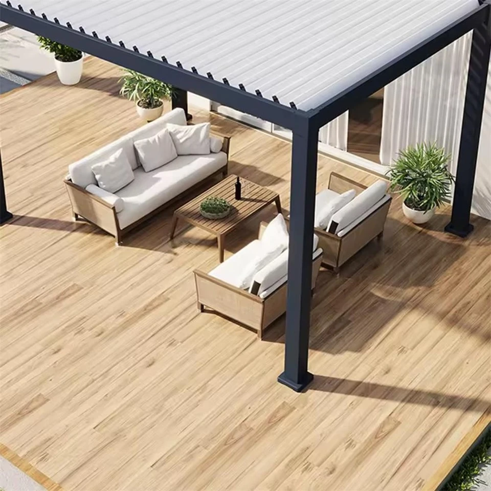 Pergola With Black Metal Roof factory